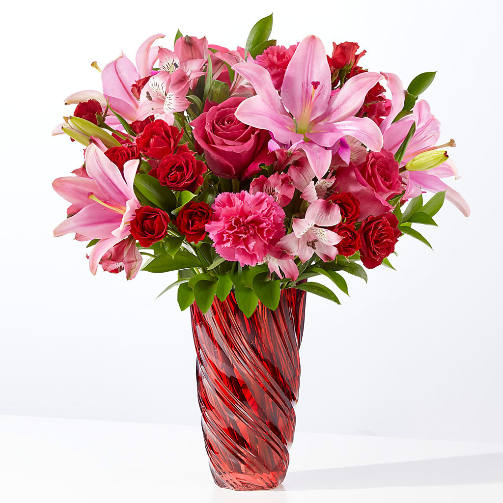 In Love Bouquet with Luxe Swirl Vase – MARE'S FLOWER SHOP, Las Vegas NV