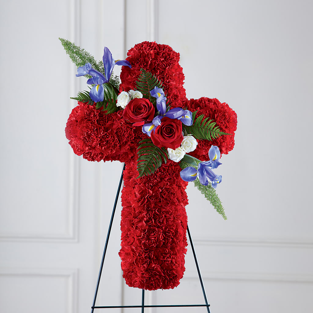 Faithful Hero Floral Cross – MARE'S FLOWER SHOP, Las Vegas NV