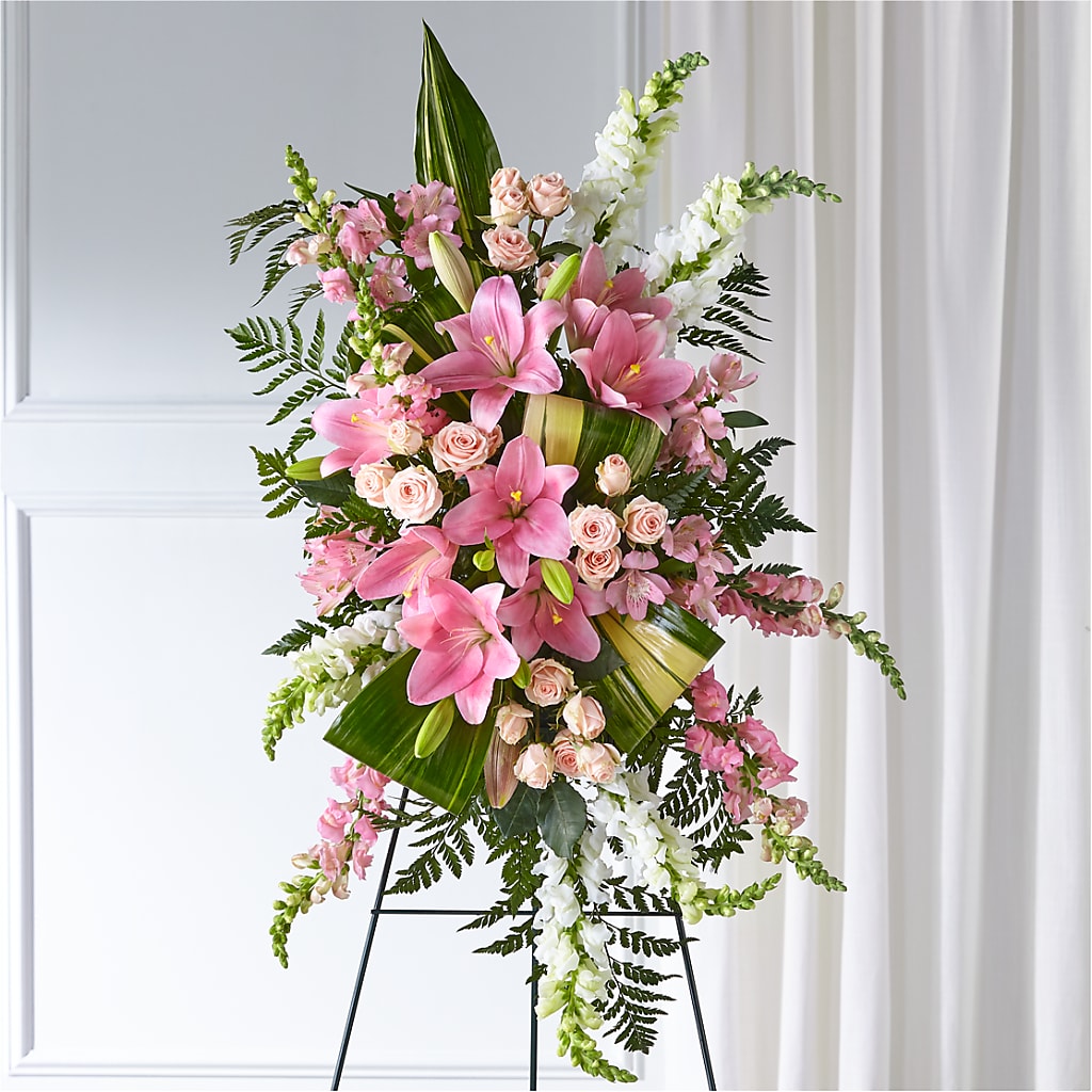Elegant Embrace Standing Spray – MARE'S FLOWER SHOP, Las Vegas NV