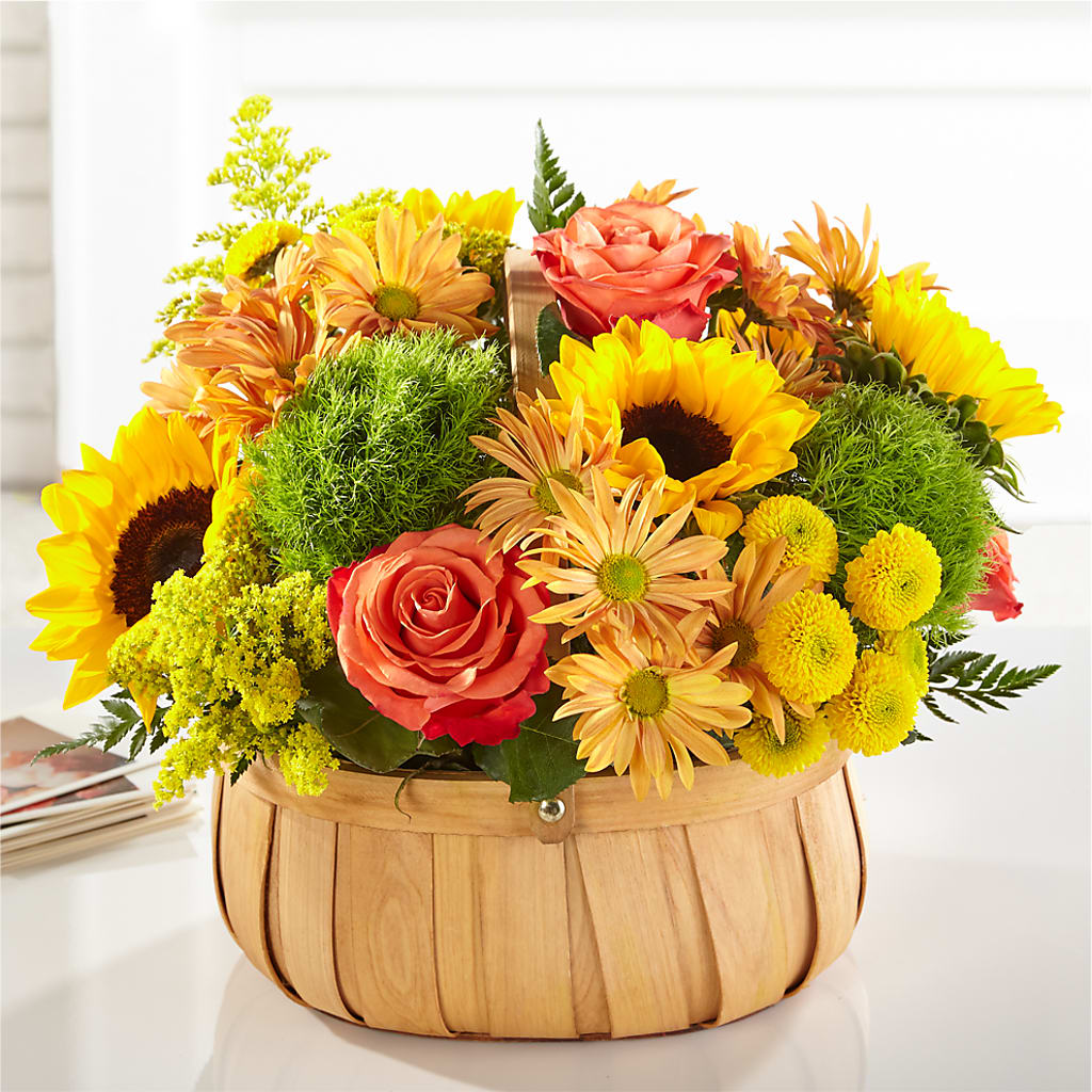 Harvest Sunflower Basket – MARE'S FLOWER SHOP, Las Vegas NV