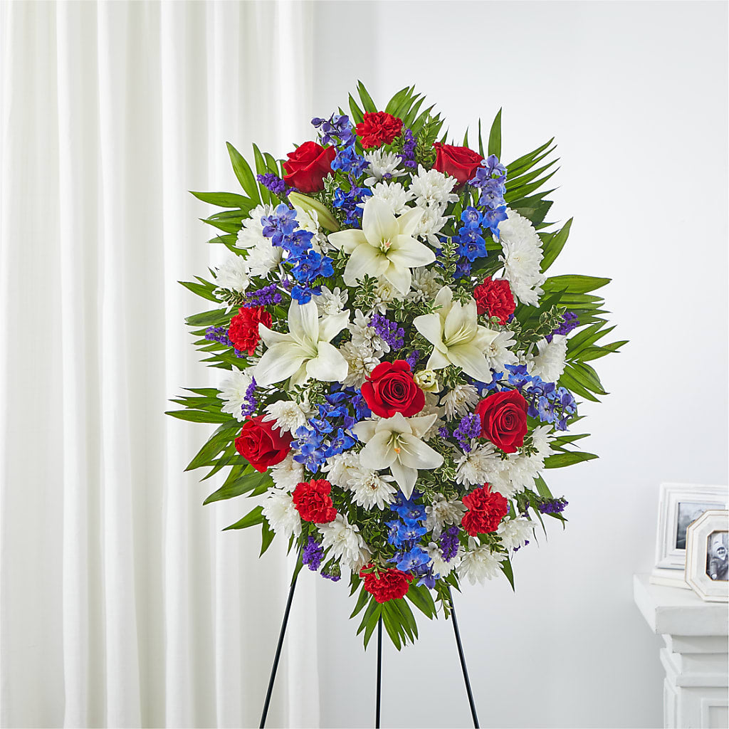 Cherished Service Standing Spray – MARE'S FLOWER SHOP, Las Vegas NV