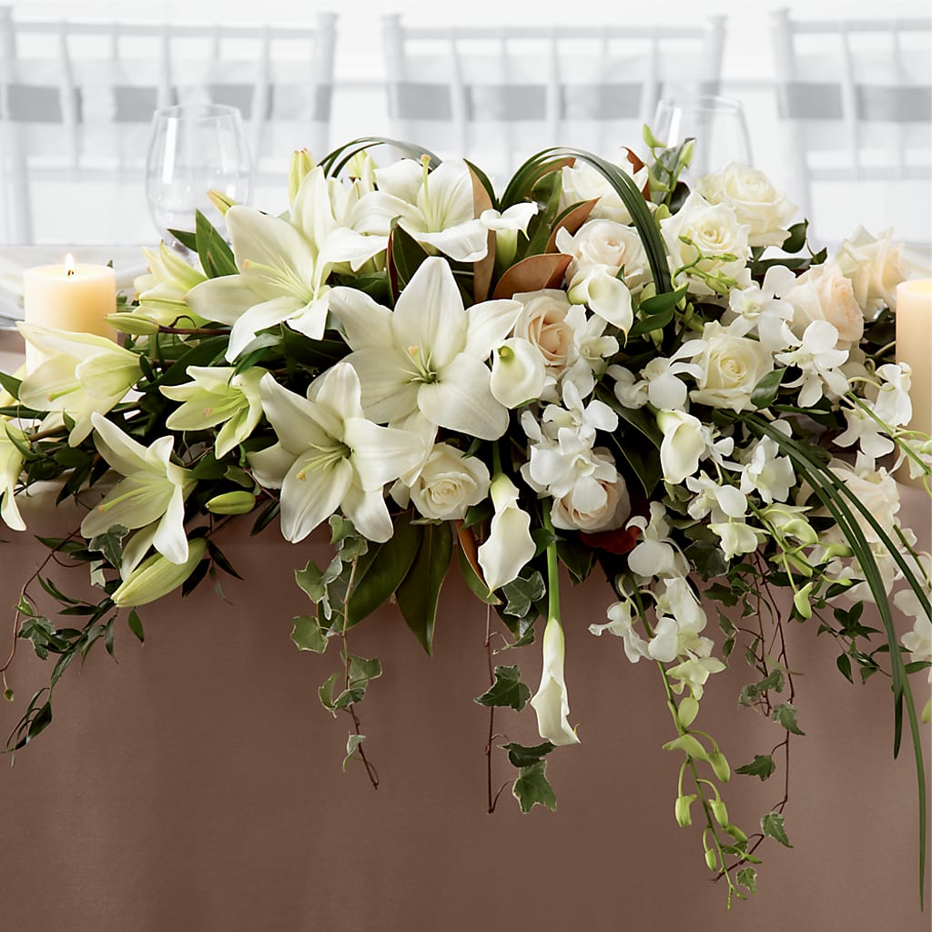 White Linen Arrangement – MARE'S FLOWER SHOP, Las Vegas NV