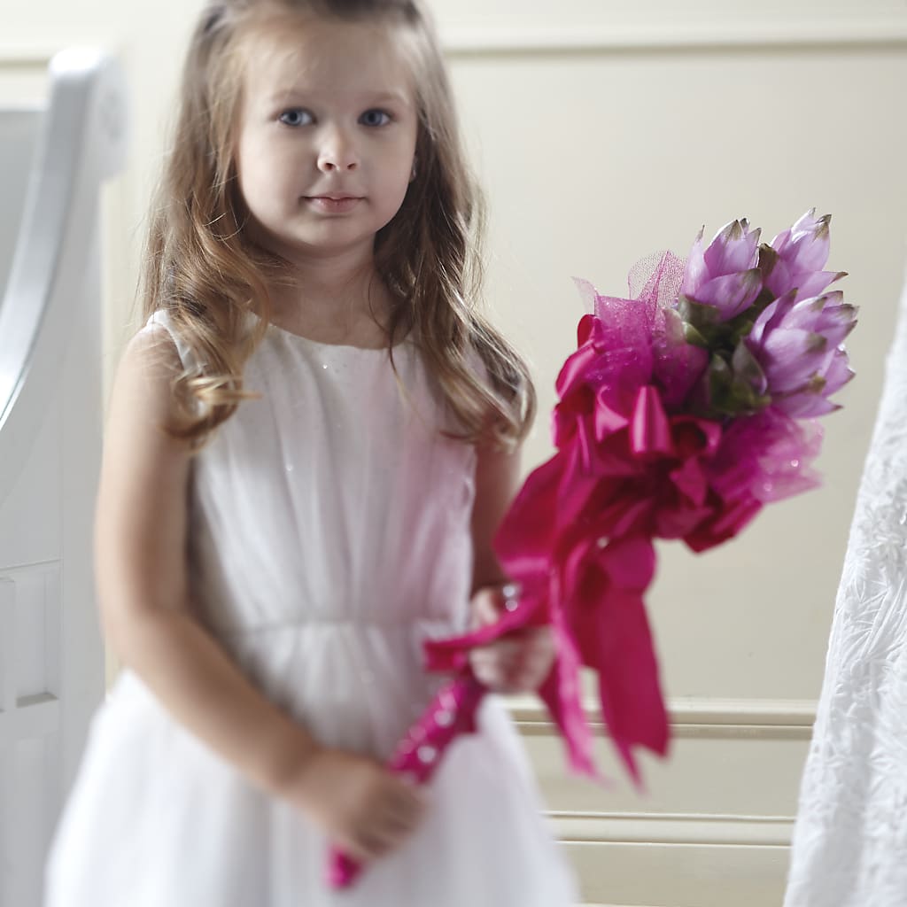 Sparkle Pink Flower Girl Bouquet – MARE'S FLOWER SHOP, Las Vegas NV