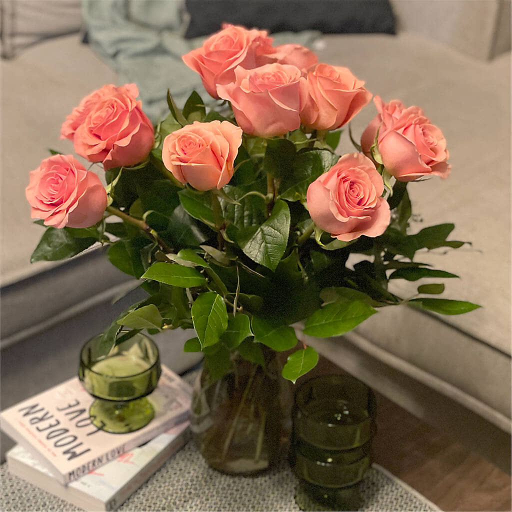 Long Stem Pink Rose Bouquet – MARE'S FLOWER SHOP, Las Vegas NV