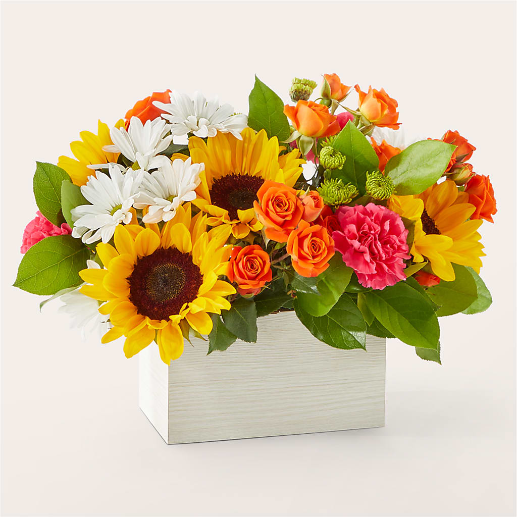 Sun-drenched Blooms Box Bouquet – MARE'S FLOWER SHOP, Las Vegas NV