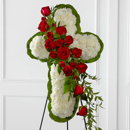 Floral Cross Easel – MARE'S FLOWER SHOP, Las Vegas NV
