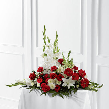 Crimson & White Arrangement – MARE'S FLOWER SHOP, Las Vegas NV