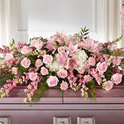 Life & Remembrance Casket Spray – MARE'S FLOWER SHOP, Las Vegas NV