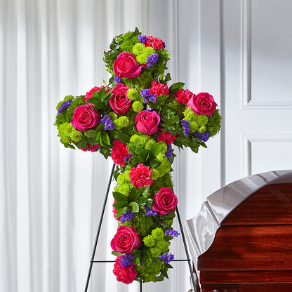 Tribute Rose Floral Cross – MARE'S FLOWER SHOP, Las Vegas NV