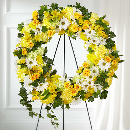 Golden Remembrance Wreath – MARE'S FLOWER SHOP, Las Vegas NV