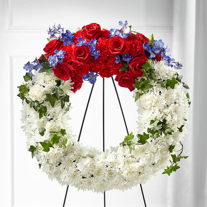 Patriotic Passion Wreath – MARE'S FLOWER SHOP, Las Vegas NV