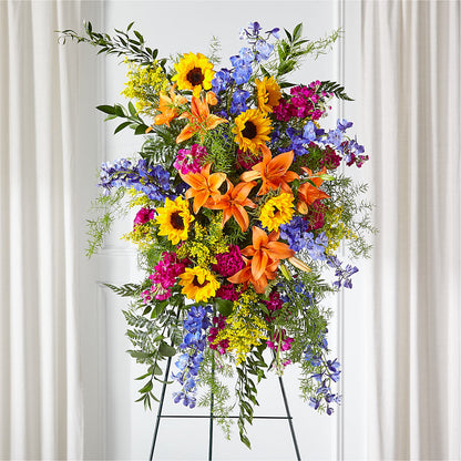Sunlit Memories Standing Spray (Standard) – MARE'S FLOWER SHOP, Las Vegas NV