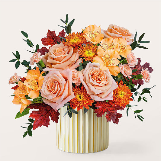 Spiced Latte Bouquet with Ivory Vase – MARE'S FLOWER SHOP, Las Vegas NV