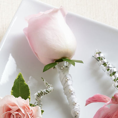 Pink Rose Boutonniere – MARE'S FLOWER SHOP, Las Vegas NV