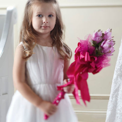 Sparkle Pink Flower Girl Bouquet – MARE'S FLOWER SHOP, Las Vegas NV