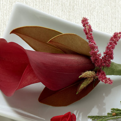 Red Calla Boutonniere – MARE'S FLOWER SHOP, Las Vegas NV